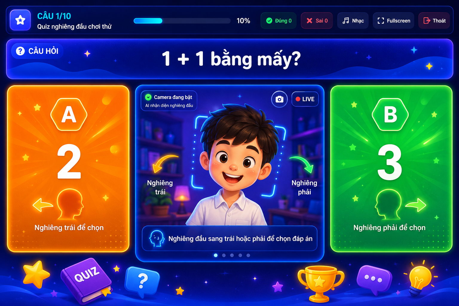 Quiz Nghiêng Đầu (thử nghiệm)
